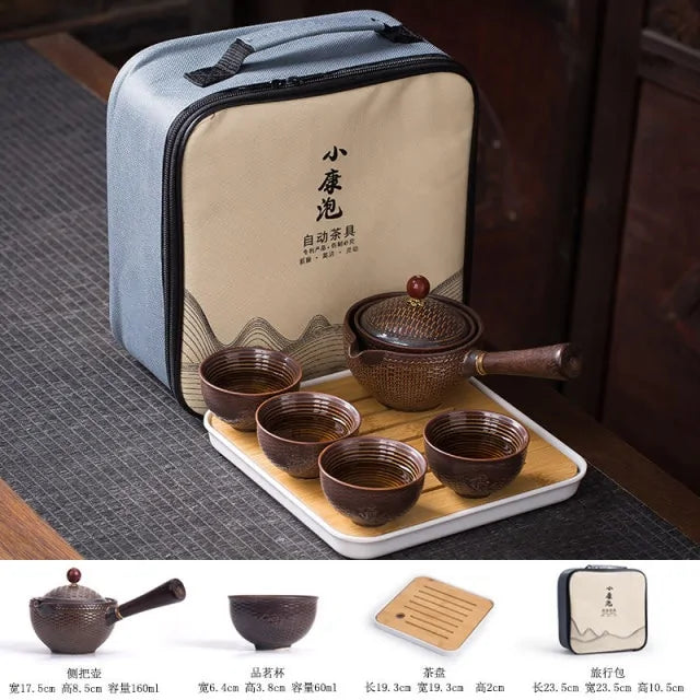 Flowers Exquisite Stone Grinding Shape Tea Set