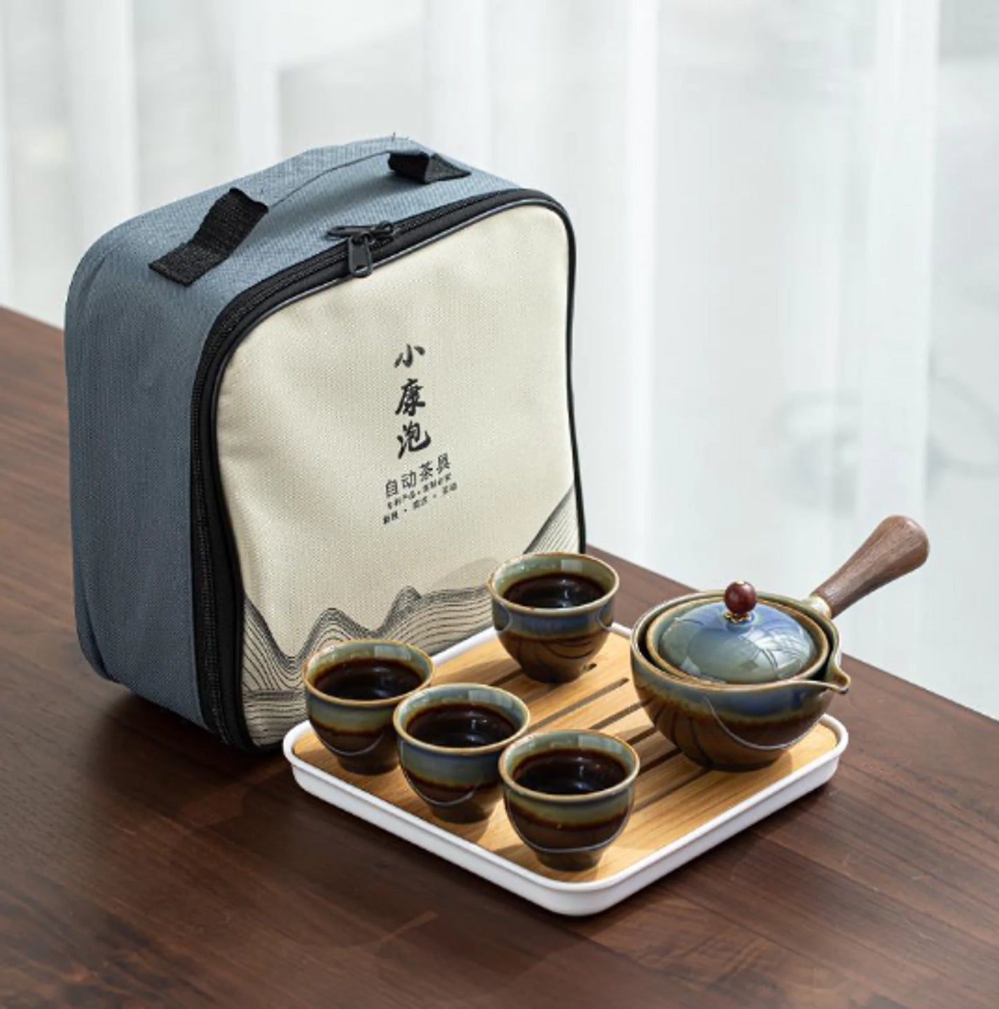 Flowers Exquisite Stone Grinding Shape Tea Set