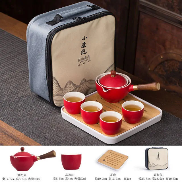 Flowers Exquisite Stone Grinding Shape Tea Set