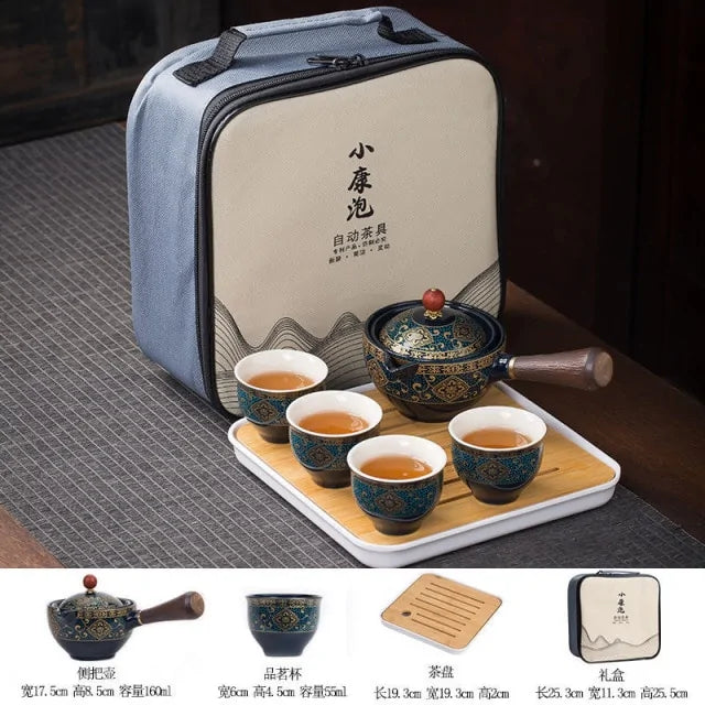 Flowers Exquisite Stone Grinding Shape Tea Set